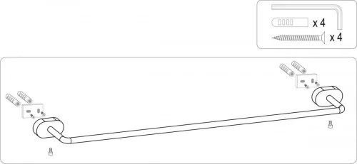 Fala törölközőtartó 600 mm Oval Króm