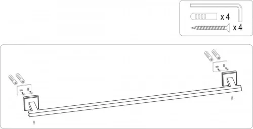 Fala törölközőtartó 600 mm Quad Króm