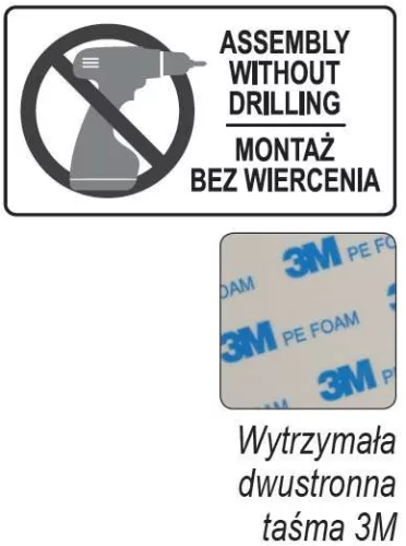 Fala fali akasztó öntapadós Steely