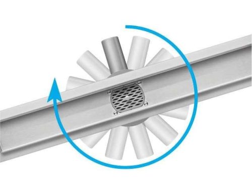 Fala zuhanylefolyó 600 mm forgatható szifonnal Rotary