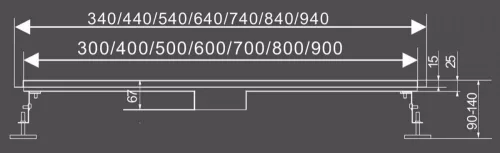 Fala zuhanylefolyó 500 mm Napo inox