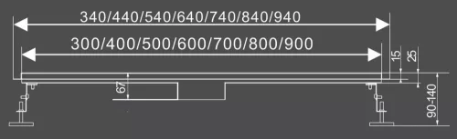 Fala zuhanylefolyó 800 mm Line inox