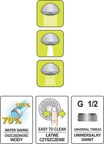 Fala zuhanyfej 3 funkciós