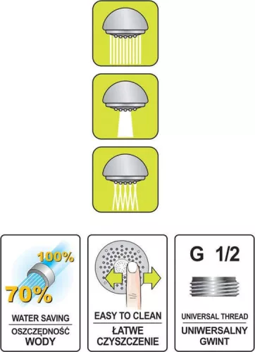 Fala zuhanyfej 3 funkciós
