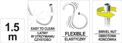 Fala zuhanycső PVC 1,5 m