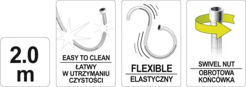 Fala zuhanycső PVC 2,0 m