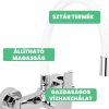 Fala mosogató csaptelep fehér flexibilis csővel - falra szerelhető