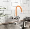 Fala mosogató csaptelep narancs flexibilis csővel - falra szerelhető