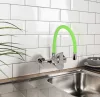 Fala mosogató csaptelep zöld flexibilis csővel - falra szerelhető