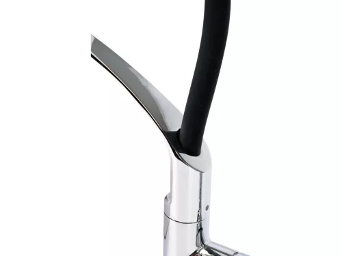 Fala mosogató csaptelep fekete flexibilis csővel