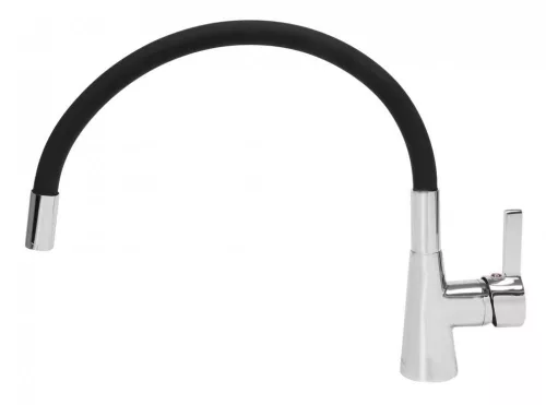 Fala mosogató álló csaptelep fekete flexibilis csővel