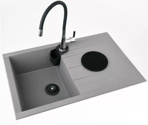 Fala mosogató álló csaptelep fekete flexibilis csővel