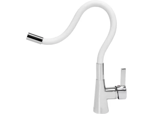 Fala mosogató csaptelep fehér flexibilis csővel