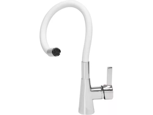 Fala mosogató csaptelep fehér flexibilis csővel