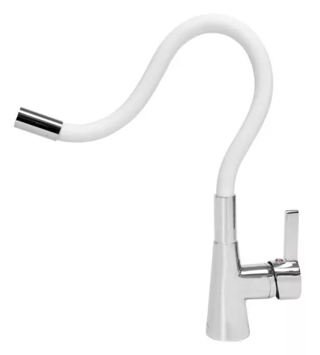 Fala mosogató csaptelep fehér flexibilis csővel