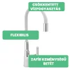 Fala mosogató csaptelep fehér flexibilis csővel