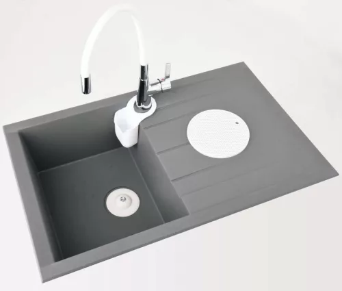 Fala mosogató csaptelep fehér flexibilis csővel