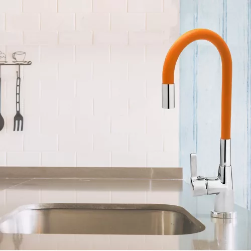 Fala mosogató csaptelep narancssárga flexibilis csővel