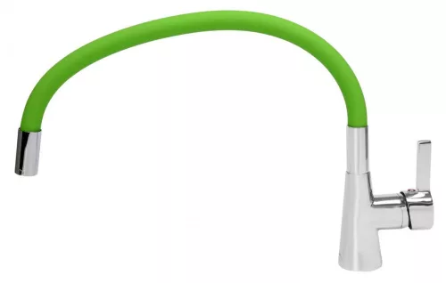 Fala mosogató álló csaptelep zöld flexibilis csővel