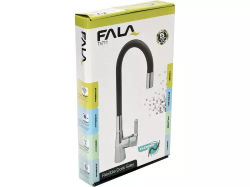 Fala mosogató csaptelep sötétszürke flexibilis csővel