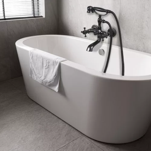 Fala kád csaptelep Retro Black 1