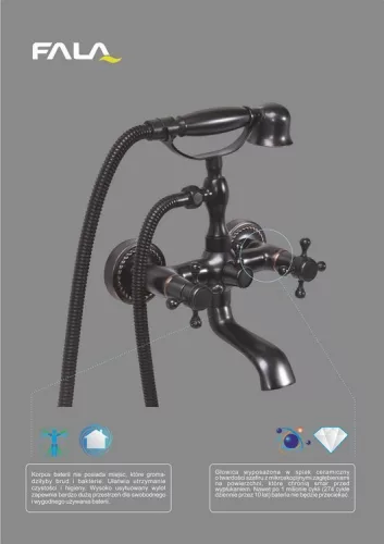 Fala kád csaptelep Retro Black 1