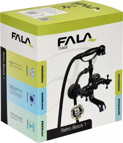 Fala kád csaptelep Retro Black 1