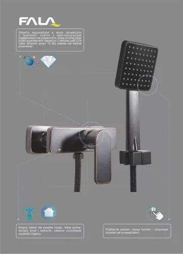 Fala zuhany csaptelep Retro Black 3