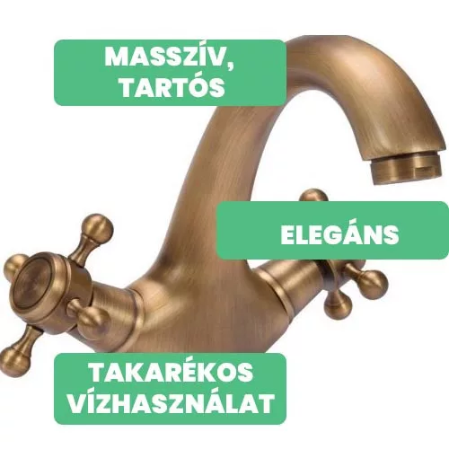 Fala mosdó csaptelep Retro Bronze 1