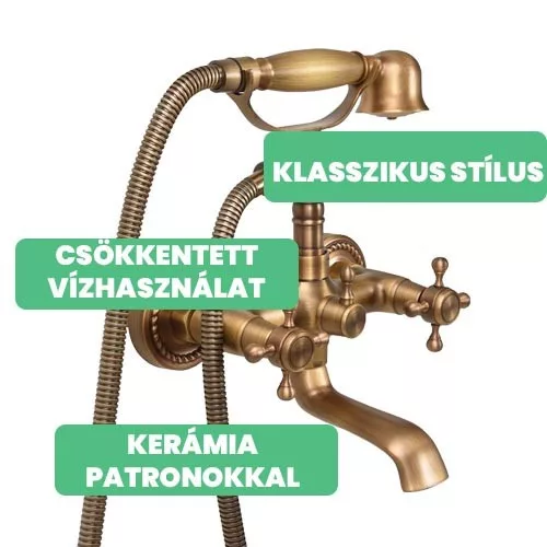 Fala kád csaptelep Retro Bronze 1