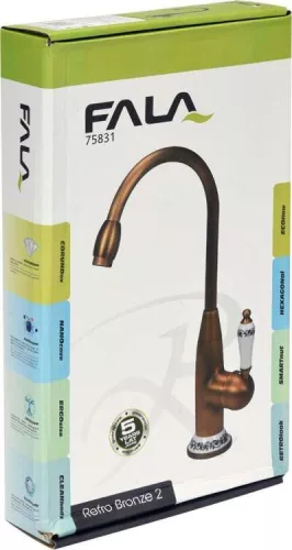 Fala mosogató csaptelep kerámia fogantyúval Retro Bronze 1