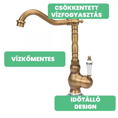 Fala mosogató csaptelep Retro Bronze 4