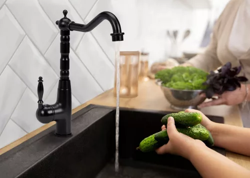 Fala mosogató csaptelep Retro Black 1