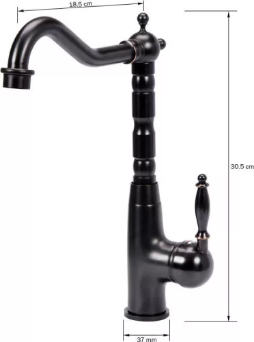 Fala mosogató csaptelep Retro Black 1