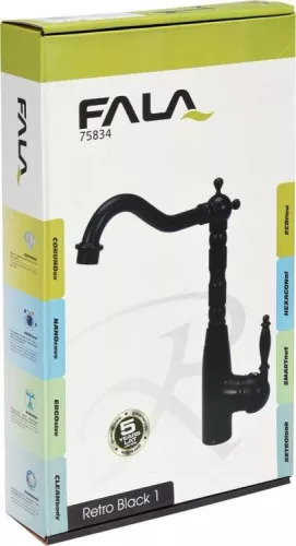 Fala mosogató csaptelep Retro Black 1