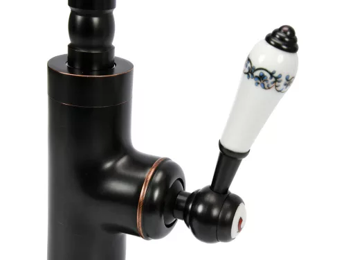 Fala mosogató csaptelep kerámia fogantyúval Retro Black 1