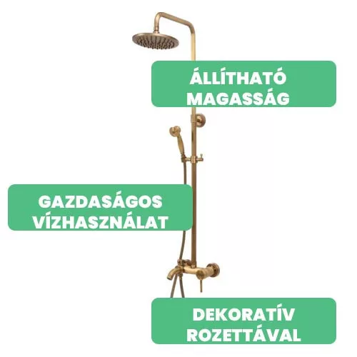 Fala zuhanyoszlop Retro Bronze 2