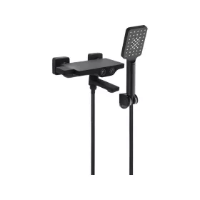 Fala kádtöltő csaptelep NOIR 2 zuhanycsővel és zuhanyfejjel