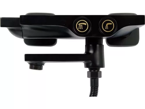 Fala kádtöltő csaptelep NOIR 2 zuhanycsővel és zuhanyfejjel