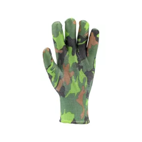 Flo kertészkesztyű zöld terepmintával 8-as