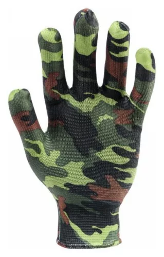 Flo kertészkesztyű zöld terepmintával 8-as