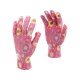 Flo kertészkesztyű rózsaszín mintákkal 8-as