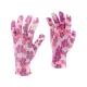 Flo kertészkesztyű rózsaszín virágmintával 8-as
