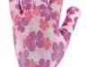 Flo kertészkesztyű rózsaszín virágmintával 8-as