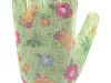 Flo kertészkesztyű zöld virágmintával 8-as, PU bevonattal.