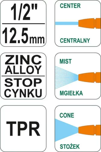 Flo öntöző pisztoly cinkbetétes 3 funkciós