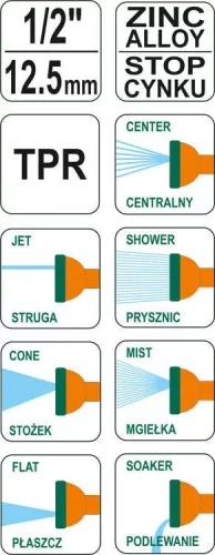 Flo öntöző pisztoly cinkbetétes 7 funkciós