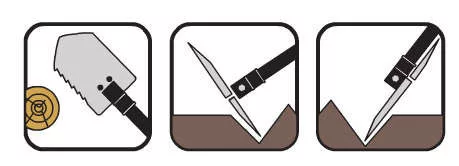 Flo összecsukható mini ásó 410 mm