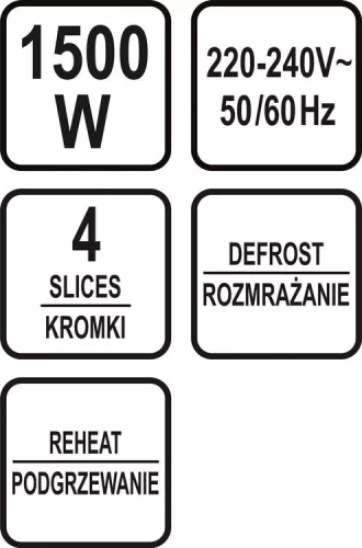 Lund kenyérpirító, 4 szeletes - 1500W