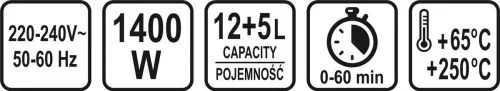 Lund halogén forrólevegős fritőz, 17L - fehér